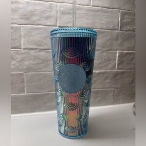 Starbucks Spring 2022 Iridescent Mermaid Scales Tumbler Cold Cup 24 oz W/ Straw